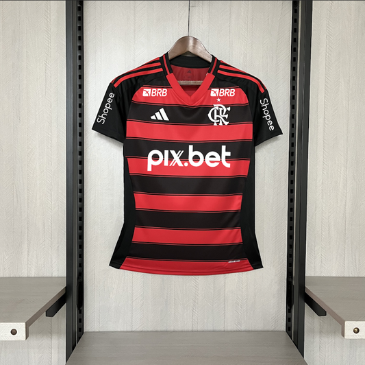 Camisa Flamengo Feminina  25/26 - Preta E vermelho