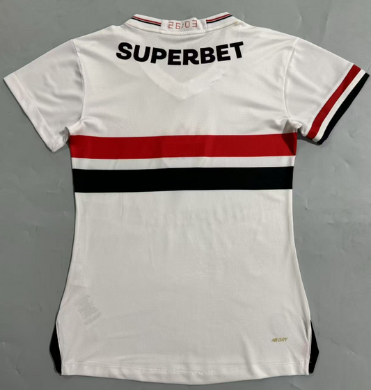 Camisa São Paulo I 25/26 Feminina - Branco+Vermelho