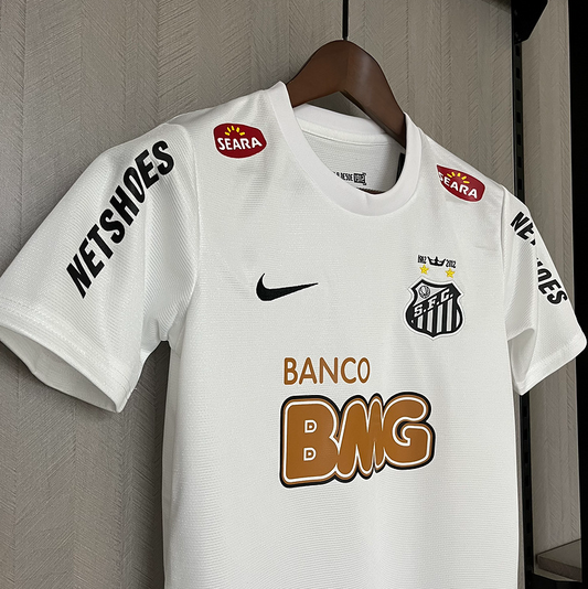 Conjunto Infantil Retro Santos 2011/12 Camisa e Shorts Branco