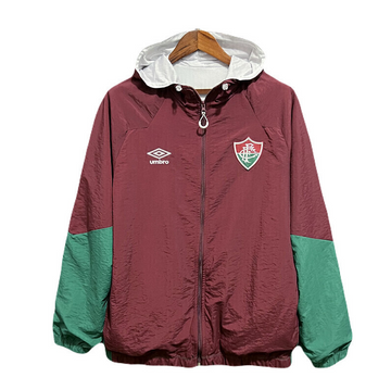 Jaqueta Corta Vento Fluminense - Vermelho Bordo e Verde