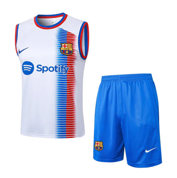Kit Treino Barcelona - 24/25 Regata e Short Branco
